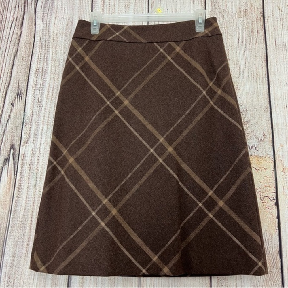 Vintage Ann Taylor Plaid Wool Blend A-Line skirt size 2
